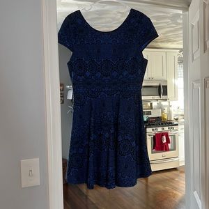 Blue and black dress